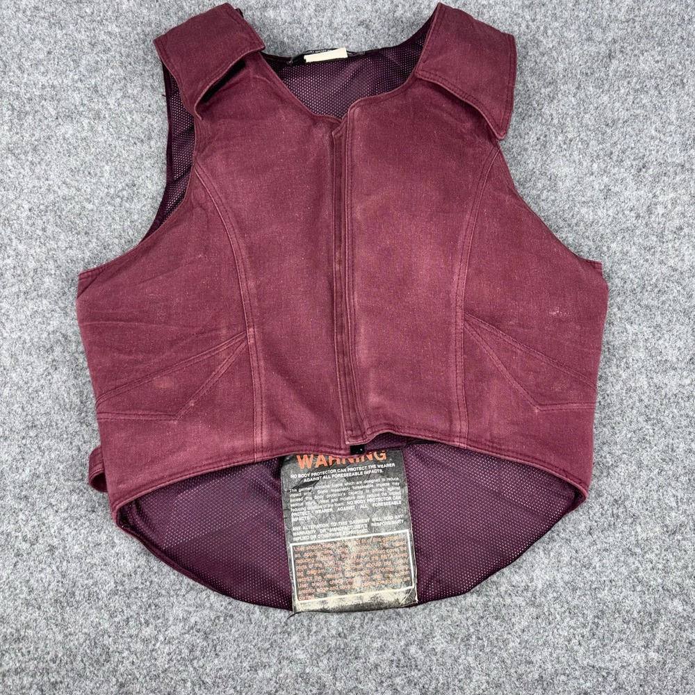 Vintage Tipperary Equestrian Body Protector Riding Vest Adult Small Burgundy 90s